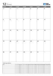 Modello planner verticale con calendario mensile e tracker giornaliero, controlla impegni e abitudini per data
