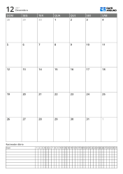 Modelo de planner vertical com calendário mensal e rastreador diário, marque agenda e hábitos por data