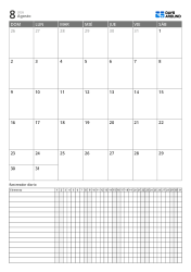 Calendario mensual vertical con tracker diario ampliado – planificador mensual para metas y rutinas