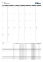 Calendario mensile verticale con daily tracker esteso – pianificatore mensile per obiettivi e routine