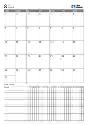 Monatskalender im Hochformat mit erweitertem Daily-Tracker – Monatsplaner für Ziele und Routinen