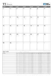 Monatskalender im Hochformat mit erweitertem Daily-Tracker – Monatsplaner für Ziele und Routinen