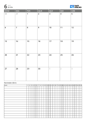 Calendário mensal vertical com tracker diário ampliado – planejador mensal para metas e rotinas