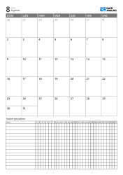 Calendario mensile verticale con daily tracker esteso – pianificatore mensile per obiettivi e routine