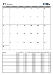 Calendario mensual vertical con tracker diario ampliado – planificador mensual para metas y rutinas