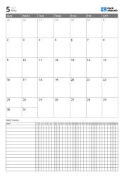 Portrait monthly calendar with extended daily tracker – monthly planner for goals and routines