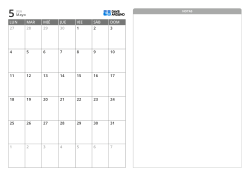 Calendario mensual minimalista (inicio en lunes) con sección de notas a la derecha