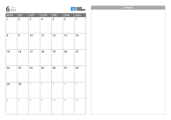Minimalistischer Monatskalender (Montagsbeginn) mit Notizbereich rechts
