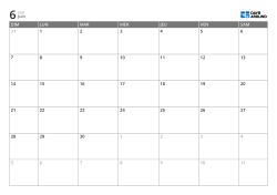 Modèle de calendrier mensuel sur 6 semaines avec cases élargies en semaine et week-end réduit, calendrier imprimable