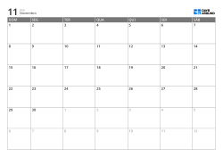 Modelo de calendário mensal de 6 semanas com dias úteis ampliados e fins de semana reduzidos, calendário para impressão