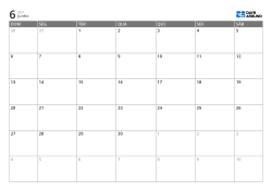 Modelo de calendário mensal de 6 semanas com dias úteis ampliados e fins de semana reduzidos, calendário para impressão