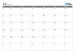 Modelo de calendário mensal de 6 semanas com dias úteis ampliados e fins de semana reduzidos, calendário para impressão