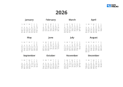 Note Friendly Yearly Calendar