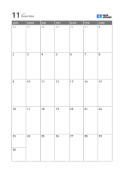 Gut lesbarer 5-Wochen-Monatskalender mit Platz für Termine und kurze Notizen (Hochformat)