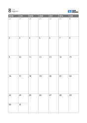 Modello di calendario mensile a 5 settimane, facile da leggere, con spazio per appuntamenti e appunti (verticale)