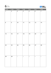 Plantilla de calendario mensual de 5 semanas con alta legibilidad y espacio para agenda y notas breves (vertical)