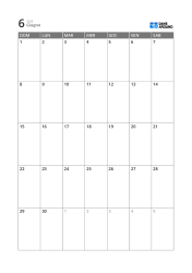 Modello di calendario mensile a 5 settimane, facile da leggere, con spazio per appuntamenti e appunti (verticale)
