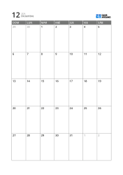 Plantilla de calendario mensual de 5 semanas con alta legibilidad y espacio para agenda y notas breves (vertical)