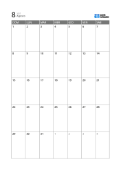Modello di calendario mensile a 5 settimane, facile da leggere, con spazio per appuntamenti e appunti (verticale)