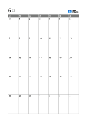 日付枠と周囲の余白を活用し、見やすさと記録性を高めた5週間月間カレンダーテンプレート（縦）