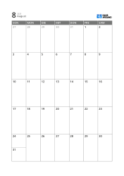 Gut lesbarer 5-Wochen-Monatskalender mit Platz für Termine und kurze Notizen (Hochformat)