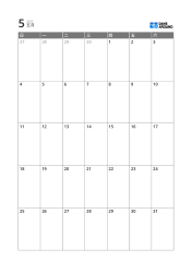 利用日期格与周围留白提升可读性与记录性的5周月历模板（纵向）