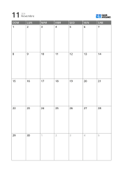 Modello di calendario mensile a 5 settimane, facile da leggere, con spazio per appuntamenti e appunti (verticale)