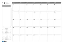 Sol tarafta çizgisiz not alanı ve önceki/sonraki ayın mini takvimleri, sağ tarafta ise 7×5 aylık takvim bulunan yatay aylık takvim şablonu.