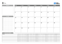 Modèle de calendrier mensuel paysage avec objectifs, liste de tâches et suivi quotidien