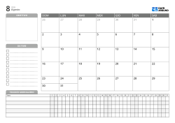 Modello di calendario mensile orizzontale con obiettivi, lista attività e daily tracker