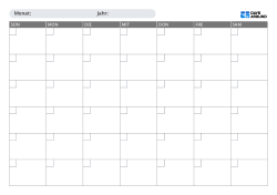 Monatskalender im Querformat zum handschriftlichen Eintragen mit frei wählbarem Sonntag- oder Montagstart sowie 5- oder 6-Wochen-Layout zur übersichtlichen Monatsplanung