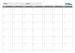 Calendario mensile orizzontale da compilare a mano con scelta tra inizio domenica o lunedì, layout da 5 o 6 settimane e separazione ordinata tra date e note
