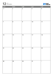 Plantilla de calendario mensual vertical solo con días laborables: planificador de tareas y estudio