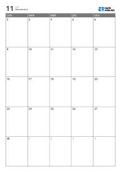 Modèle de calendrier mensuel portrait avec jours ouvrés uniquement : planificateur planning et études