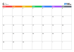 Calendario mensile orizzontale con intestazioni arcobaleno colorate, ampie caselle giornaliere senza margini extra e layout ideale per pianificare il mese