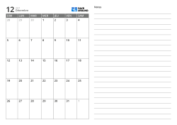 Modèle de calendrier mensuel au format paysage avec une grille mensuelle 7×5 sur la moitié gauche et un large espace de notes ligné sur la moitié droite.