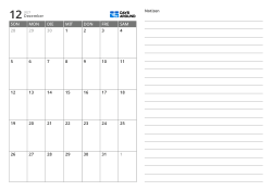Monatskalendervorlage im Querformat mit einer 7×5-Monatsübersicht links und einem breiten linierten Notizbereich rechts.