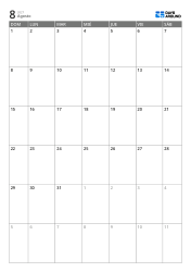 Plantilla de calendario mensual vertical de 6 semanas con días laborables ampliados, calendario imprimible para planificación laboral