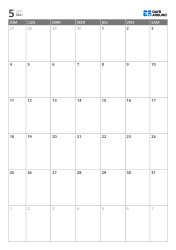 Modèle de calendrier mensuel vertical sur 6 semaines avec cases élargies en semaine, calendrier imprimable pour le travail