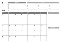 Priorités et À FAIRE en haut, calendrier mensuel 7 × 5 en bas à gauche et Revue et Réflexion en bas à droite – modèle de calendrier mensuel (horizontal)