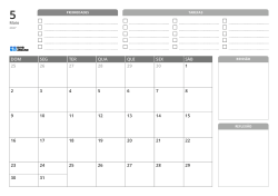Prioridades e TAREFAS na parte superior, calendário mensal de 7 × 5 no canto inferior esquerdo e Revisão e Reflexão no canto inferior direito – modelo de calendário mensal (horizontal)
