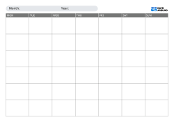 Simple landscape monthly calendar template for printing with Sunday or Monday start options, flexible 5-week or 6-week layouts, and spacious writing areas for schedules and notes