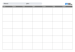 Schlichter Monatskalender im Querformat zum Ausdrucken mit frei wählbarem Sonntag- oder Montagstart sowie 5- oder 6-Wochen-Layout und viel Platz für Monatsplanung und Notizen