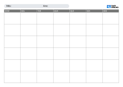Calendário mensal simples em formato paisagem para imprimir com opções de início no domingo ou segunda-feira, layouts de 5 ou 6 semanas e amplo espaço para anotações