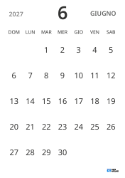modello di calendario mensile in verticale, con solo le date per concentrarsi sulla pianificazione con un design semplice