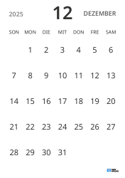 Monatskalender-Vorlage im Hochformat, mit Datumsanzeige für fokussierte Terminplanung in schlichtem Design