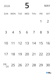 portrait monthly calendar template, showing only dates to help you focus on schedule planning with a simple design