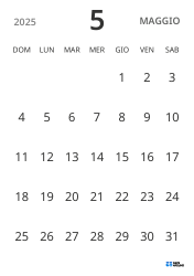 modello di calendario mensile in verticale, con solo le date per concentrarsi sulla pianificazione con un design semplice