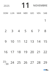 modello di calendario mensile in verticale, con solo le date per concentrarsi sulla pianificazione con un design semplice