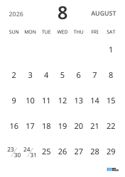 portrait monthly calendar template, showing only dates to help you focus on schedule planning with a simple design